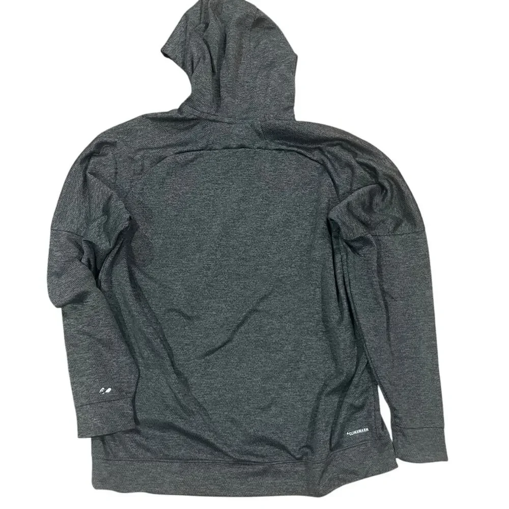 Adidas Mens Size XL Dark Gray Pullover Hoodie With White Logo Outline Climawarm